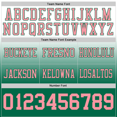 Custom White Medium Pink-Kelly Green Authentic Fade Fashion Football Jersey