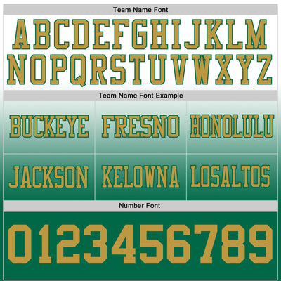 Custom White Old Gold-Kelly Green Authentic Fade Fashion Football Jersey