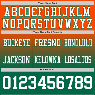 Custom Orange White-Kelly Green Authentic Fade Fashion Football Jersey