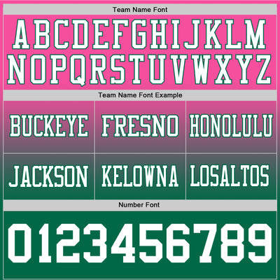 Custom Pink White-Kelly Green Authentic Fade Fashion Football Jersey