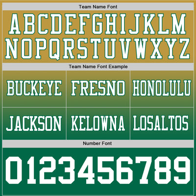 Custom Old Gold White-Kelly Green Authentic Fade Fashion Football Jersey