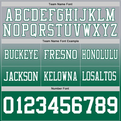 Custom Gray White-Kelly Green Authentic Fade Fashion Football Jersey