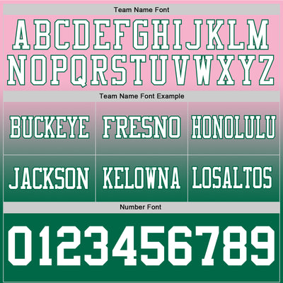 Custom Light Pink White-Kelly Green Authentic Fade Fashion Football Jersey