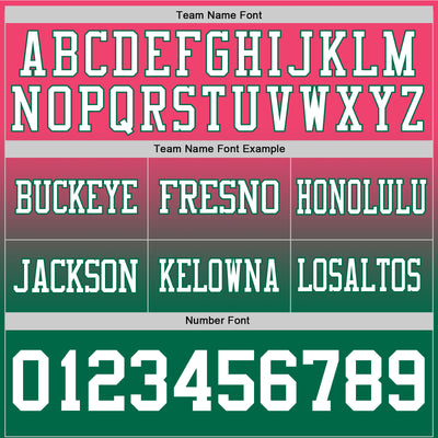 Custom Neon Pink White-Kelly Green Authentic Fade Fashion Football Jersey