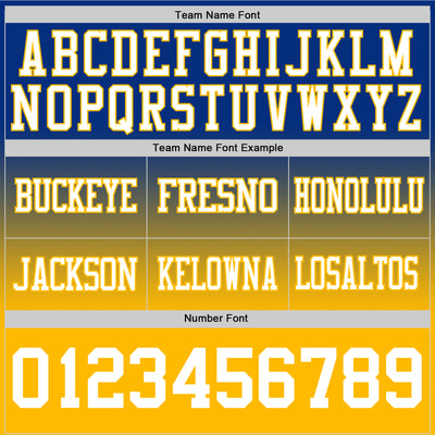 Custom Royal White-Gold Authentic Fade Fashion Football Jersey