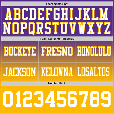 Custom Purple White-Gold Authentic Fade Fashion Football Jersey