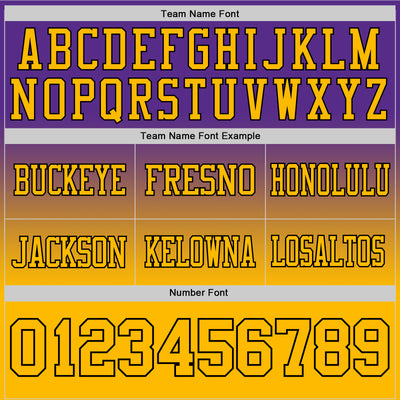 Custom Purple Gold-Black Authentic Fade Fashion Football Jersey
