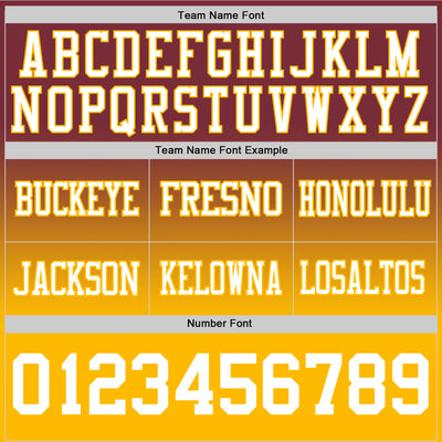 Custom Burgundy White-Gold Authentic Fade Fashion Football Jersey