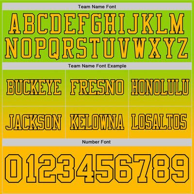 Custom Neon Green Gold-Black Authentic Fade Fashion Football Jersey