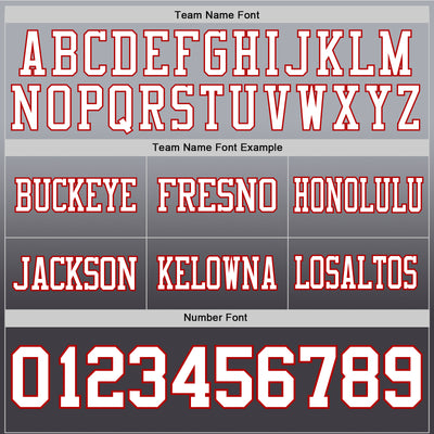 Custom Gray White Steel Gray-Red Authentic Fade Fashion Football Jersey