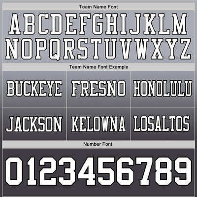 Custom Gray White Steel Gray-Black Authentic Fade Fashion Football Jersey