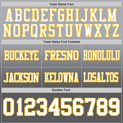 Custom Gray White Steel Gray-Gold Authentic Fade Fashion Football Jersey