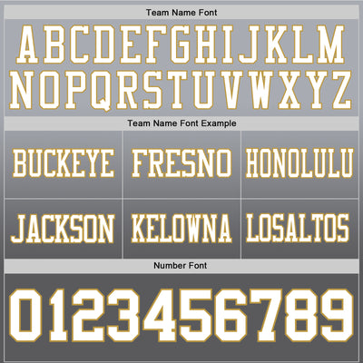 Custom Gray White Steel Gray-Old Gold Authentic Fade Fashion Football Jersey