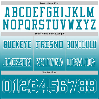Custom White Teal Authentic Fade Fashion Football Jersey
