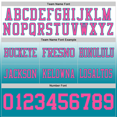 Custom White Pink-Teal Authentic Fade Fashion Football Jersey