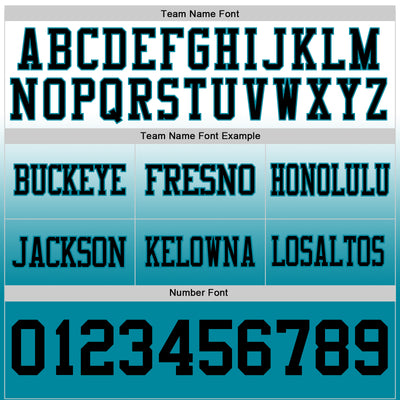 Custom White Black-Teal Authentic Fade Fashion Football Jersey