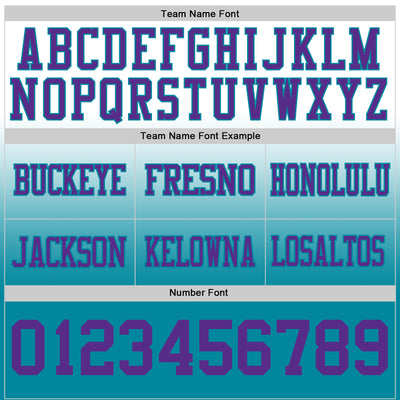 Custom White Purple-Teal Authentic Fade Fashion Football Jersey