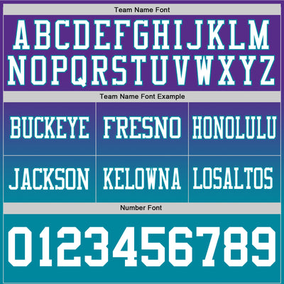 Custom Purple White-Teal Authentic Fade Fashion Football Jersey