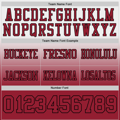 Custom White Cardinal-Black Authentic Fade Fashion Football Jersey