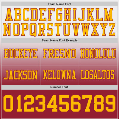 Custom White Gold-Cardinal Authentic Fade Fashion Football Jersey