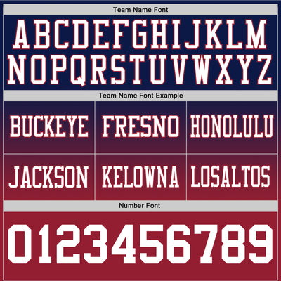 Custom Navy White-Cardinal Authentic Fade Fashion Football Jersey