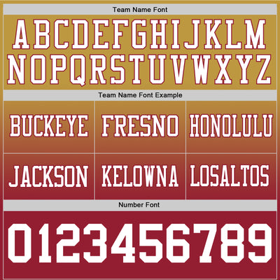 Custom Old Gold White-Cardinal Authentic Fade Fashion Football Jersey