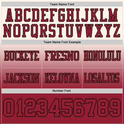 Custom Cream Cardinal-Black Authentic Fade Fashion Football Jersey