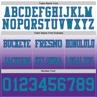 Custom White Teal-Purple Authentic Fade Fashion Football Jersey