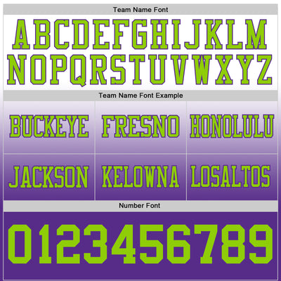 Custom White Neon Green-Purple Authentic Fade Fashion Football Jersey