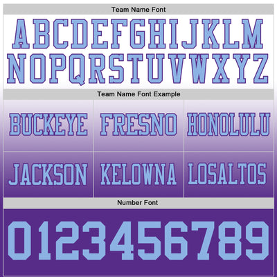 Custom White Light Blue-Purple Authentic Fade Fashion Football Jersey