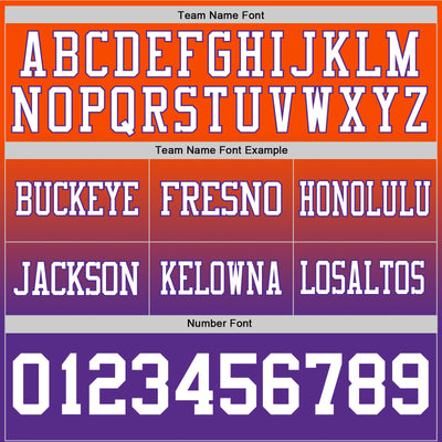 Custom Orange White-Purple Authentic Fade Fashion Football Jersey