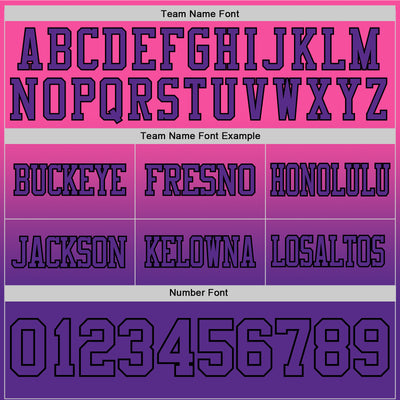Custom Pink Purple-Black Authentic Fade Fashion Football Jersey