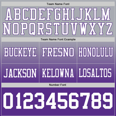 Custom Gray White-Purple Authentic Fade Fashion Football Jersey