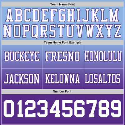 Custom Light Blue White-Purple Authentic Fade Fashion Football Jersey