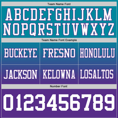 Custom Teal White-Purple Authentic Fade Fashion Football Jersey