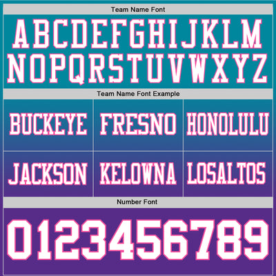 Custom Teal White Purple-Pink Authentic Fade Fashion Football Jersey