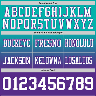 Custom Aqua White-Purple Authentic Fade Fashion Football Jersey