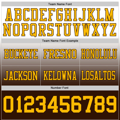 Custom White Gold-Brown Authentic Fade Fashion Football Jersey