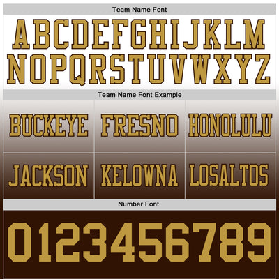 Custom White Old Gold-Brown Authentic Fade Fashion Football Jersey