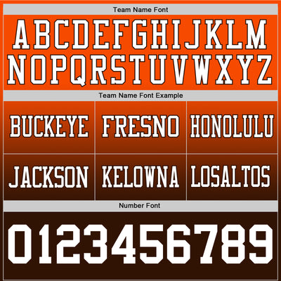 Custom Orange White-Brown Authentic Fade Fashion Football Jersey