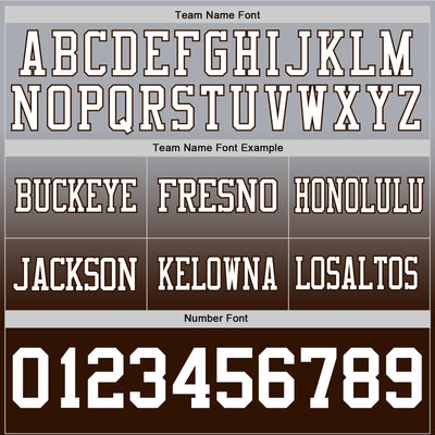 Custom Gray White-Brown Authentic Fade Fashion Football Jersey