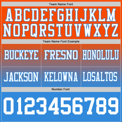 Custom Orange White-Powder Blue Authentic Fade Fashion Football Jersey