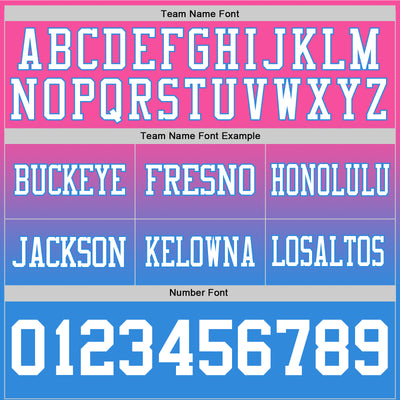Custom Pink White-Powder Blue Authentic Fade Fashion Football Jersey