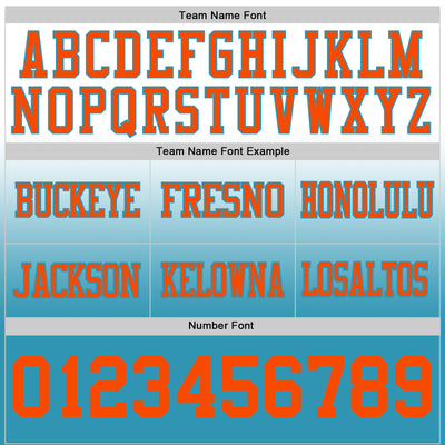 Custom White Orange-Panther Blue Authentic Fade Fashion Football Jersey