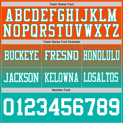 Custom Orange White-Aqua Authentic Fade Fashion Football Jersey