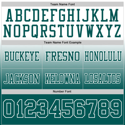 Custom White Midnight Green Authentic Fade Fashion Football Jersey