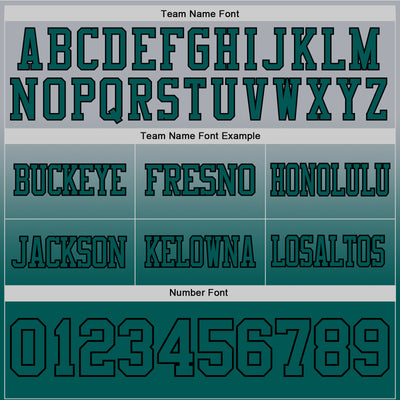 Custom Gray Midnight Green-Black Authentic Fade Fashion Football Jersey