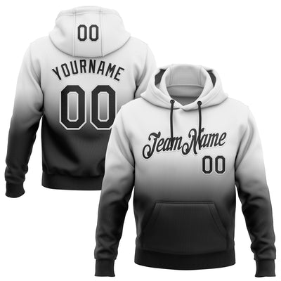 Custom Stitched White Black Fade Fashion Sports Pullover Sweatshirt Hoodie