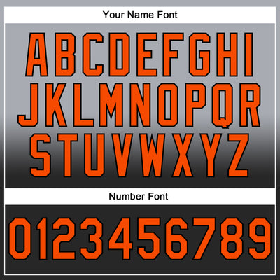 Custom Stitched Gray Orange-Black Fade Fashion Sports Pullover Sweatshirt Hoodie