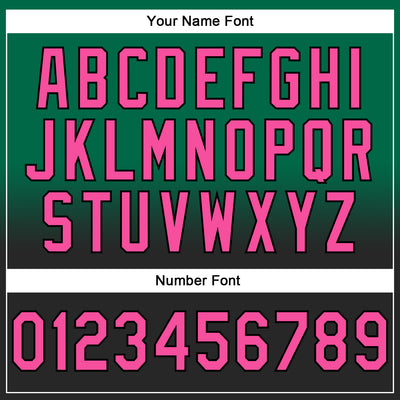 Custom Stitched Kelly Green Pink-Black Fade Fashion Sports Pullover Sweatshirt Hoodie